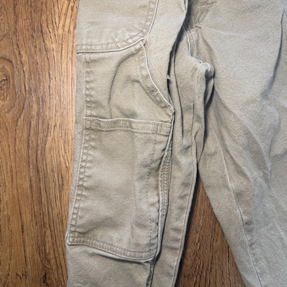 Wrangler‎ Tan Carpenter Pants Relaxed Fit Work Utility Mens 36x32 Jeans Cotton - Picture 4 of 12